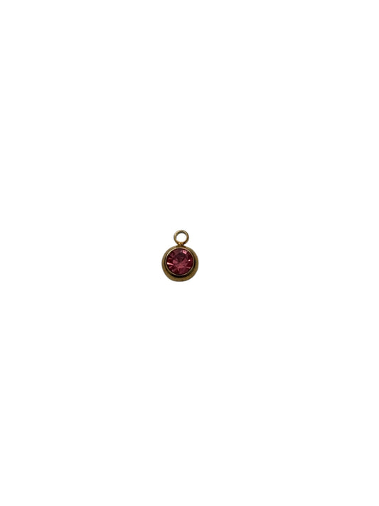 Tiny Circle Gem Charm (Gold)