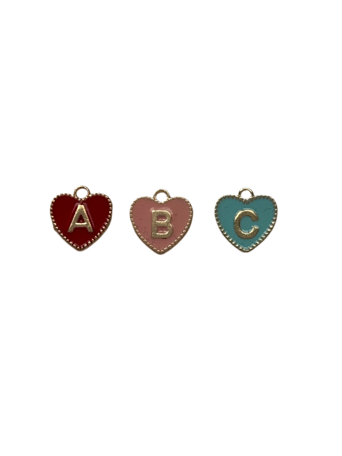 Colorful Heart Letter Charm