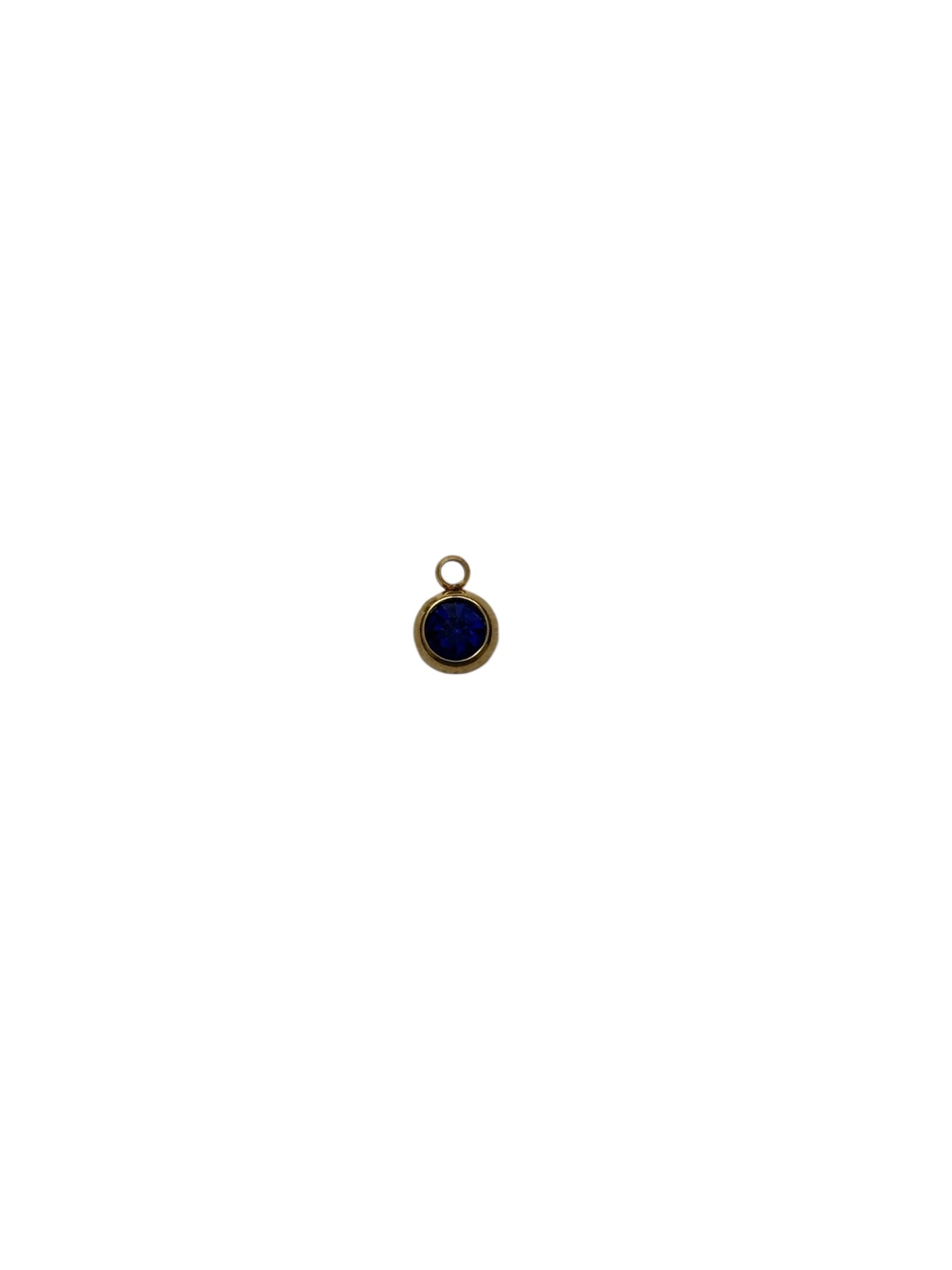 Tiny Circle Gem Charm (Gold)