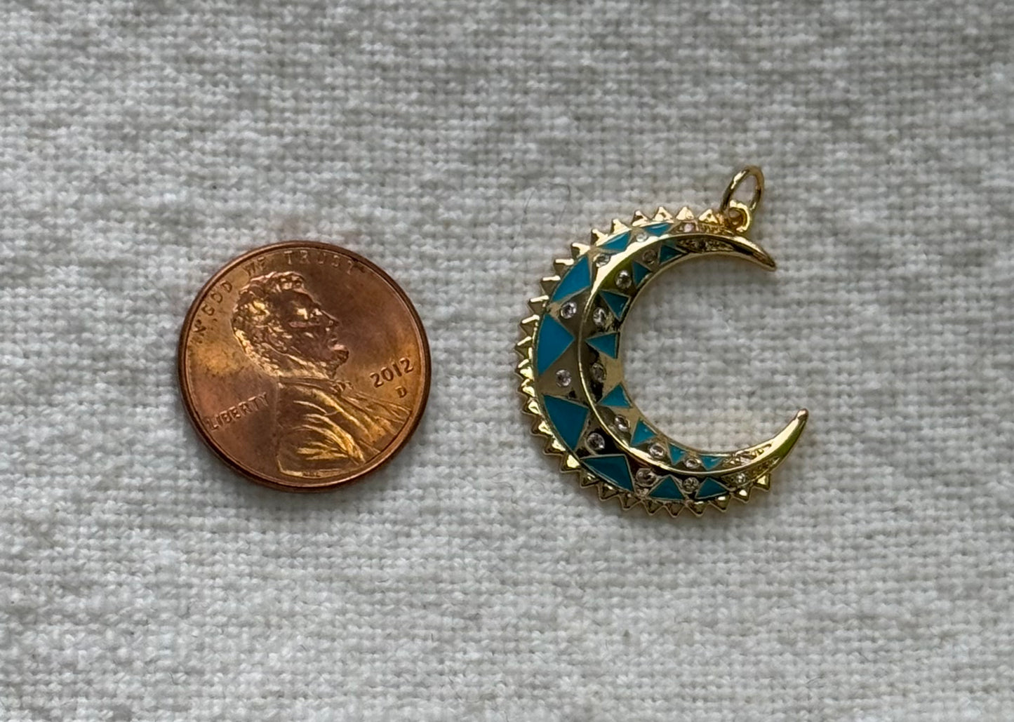 Teal Moon Charm