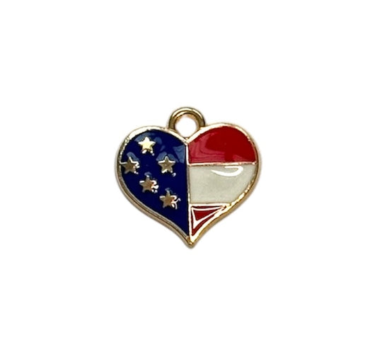 America Heart Charm