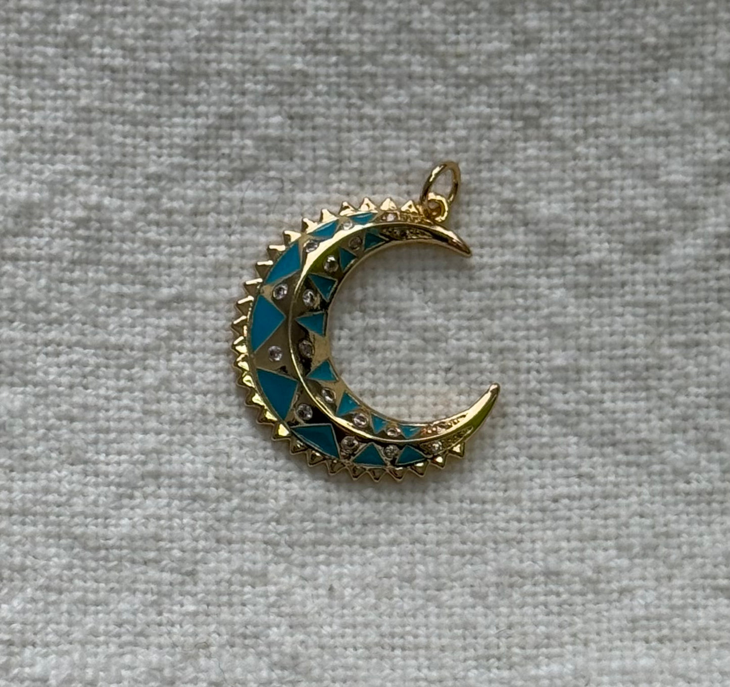 Teal Moon Charm