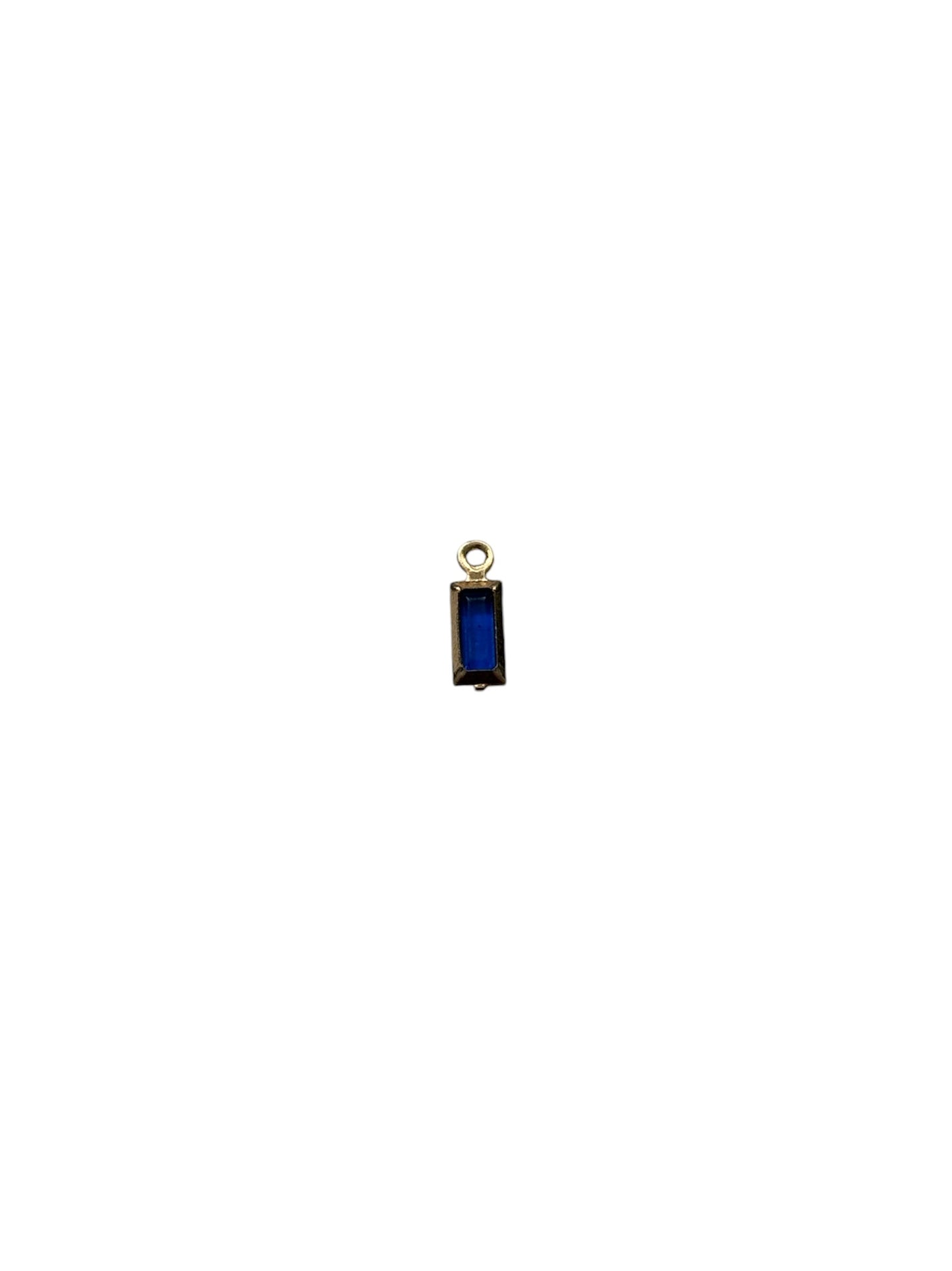 Tiny Rectangle Gem Charm (Gold)