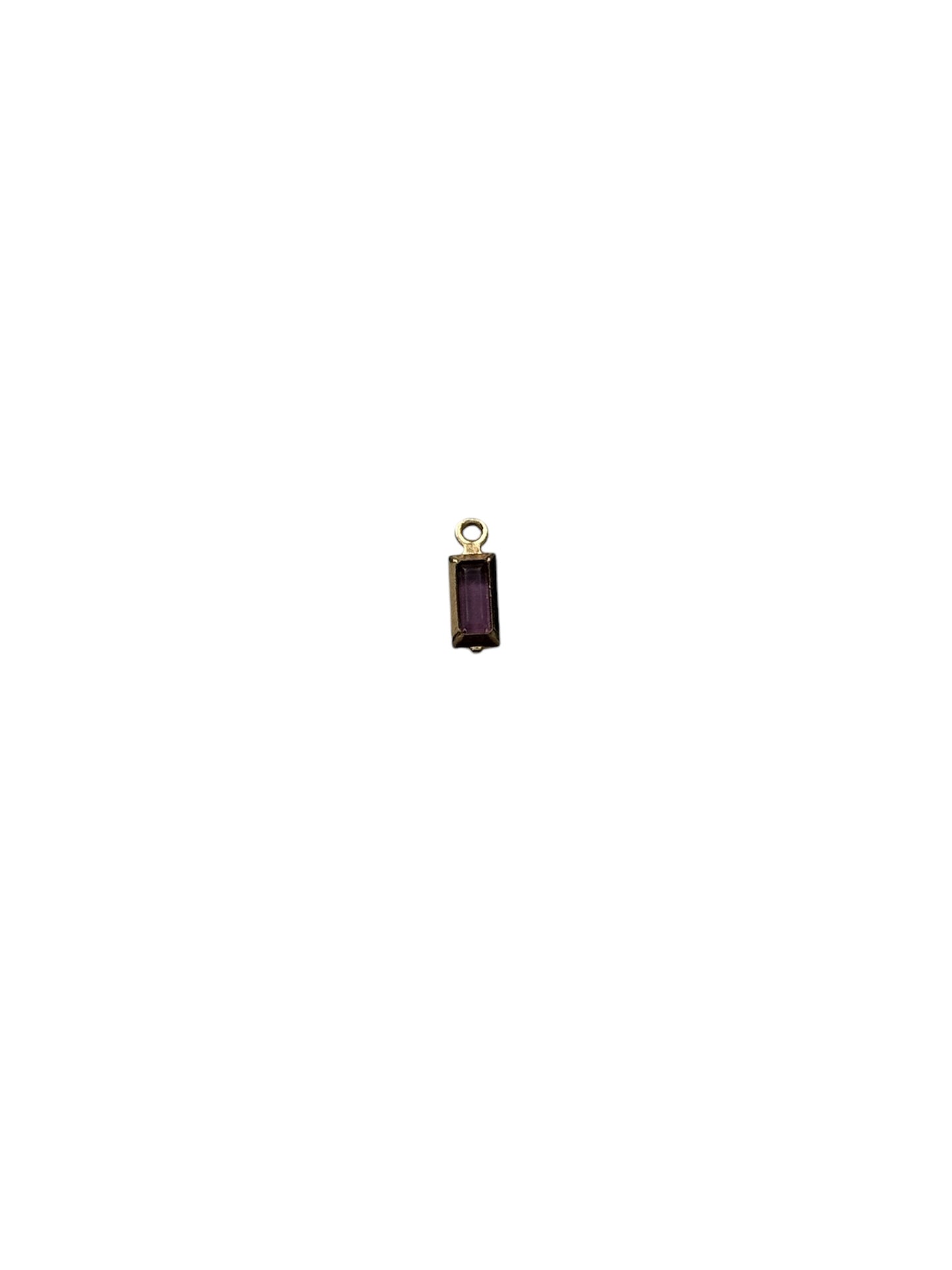 Tiny Rectangle Gem Charm (Gold)