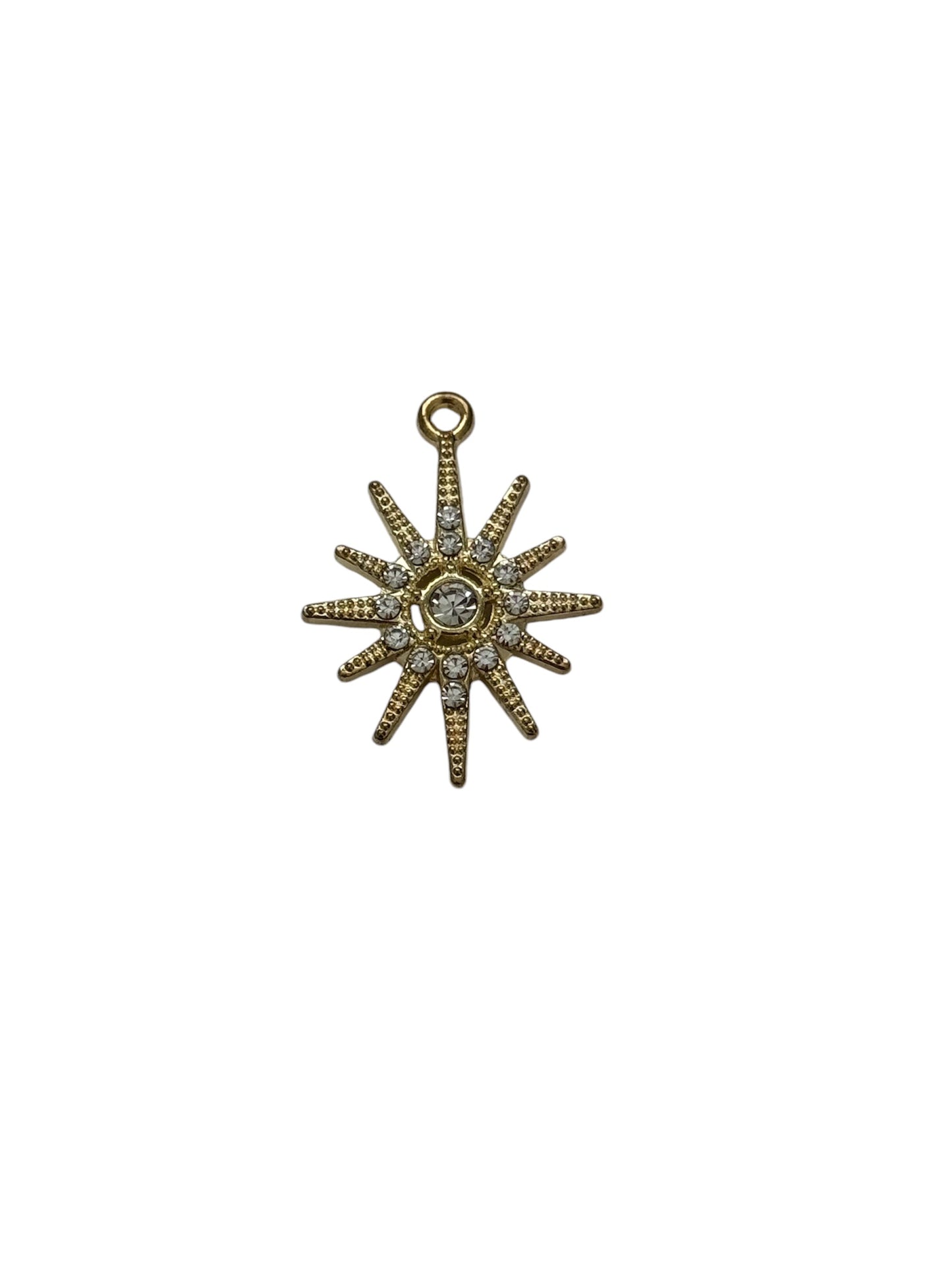 Gold 12 Point Star Charm