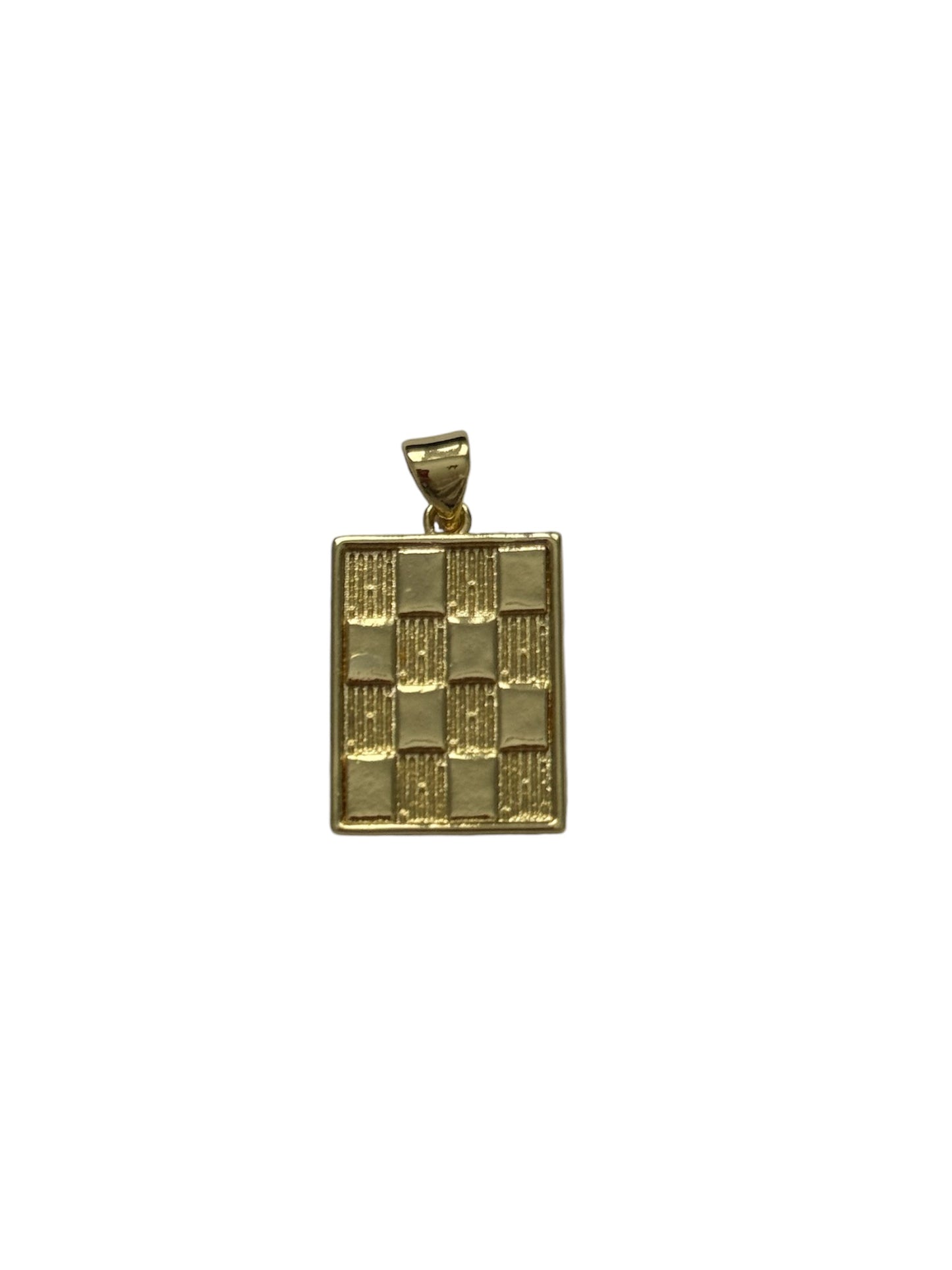 Gold Checker Charm