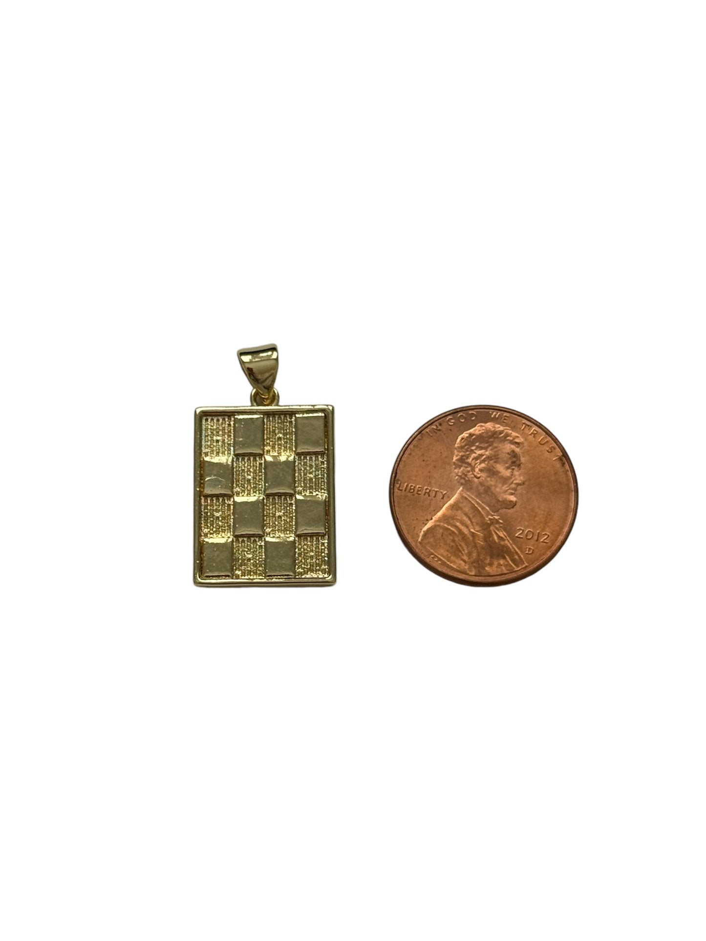 Gold Checker Charm