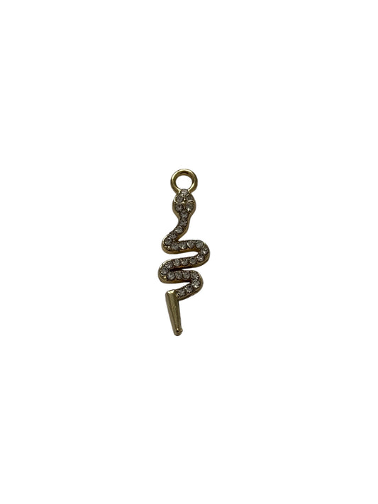 Gold Sparkly Snake Charm