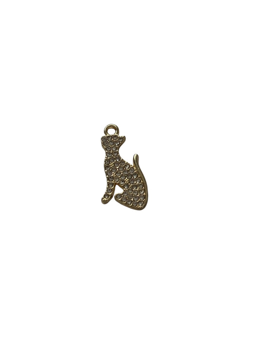 Gold Sparkly Cat Charm