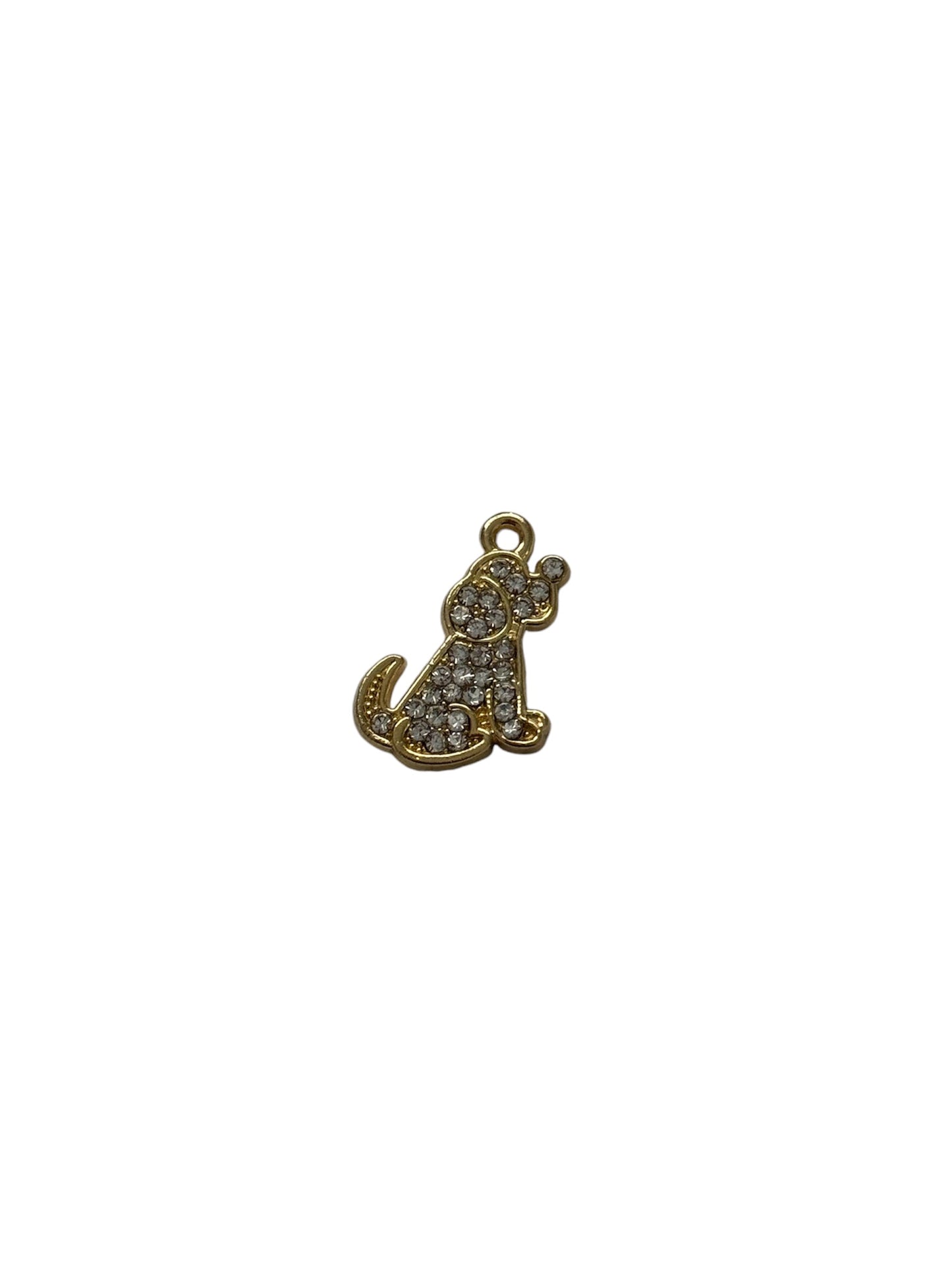 Gold Sparkly Dog Charm