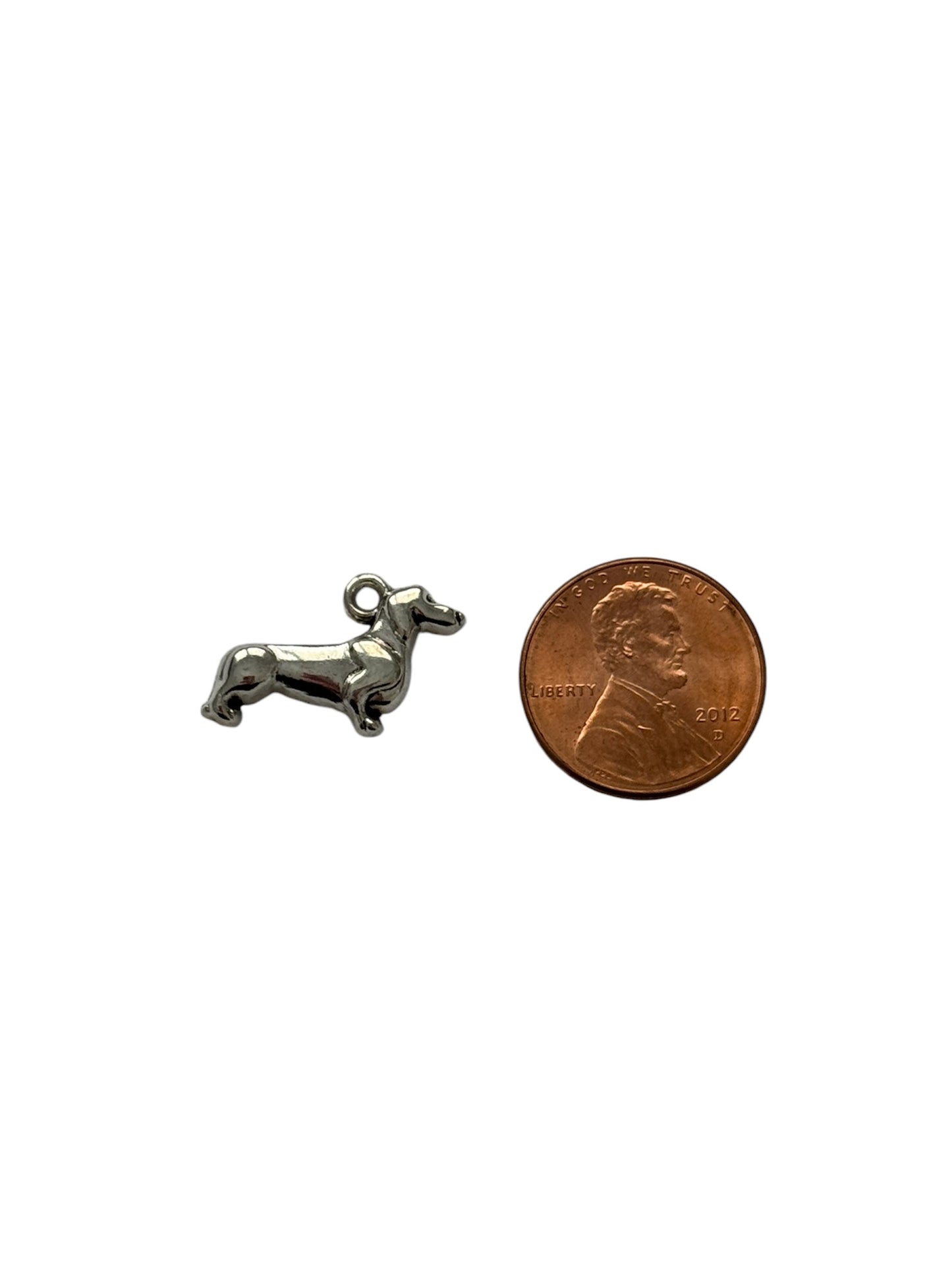 Silver Weenie Dog Charm