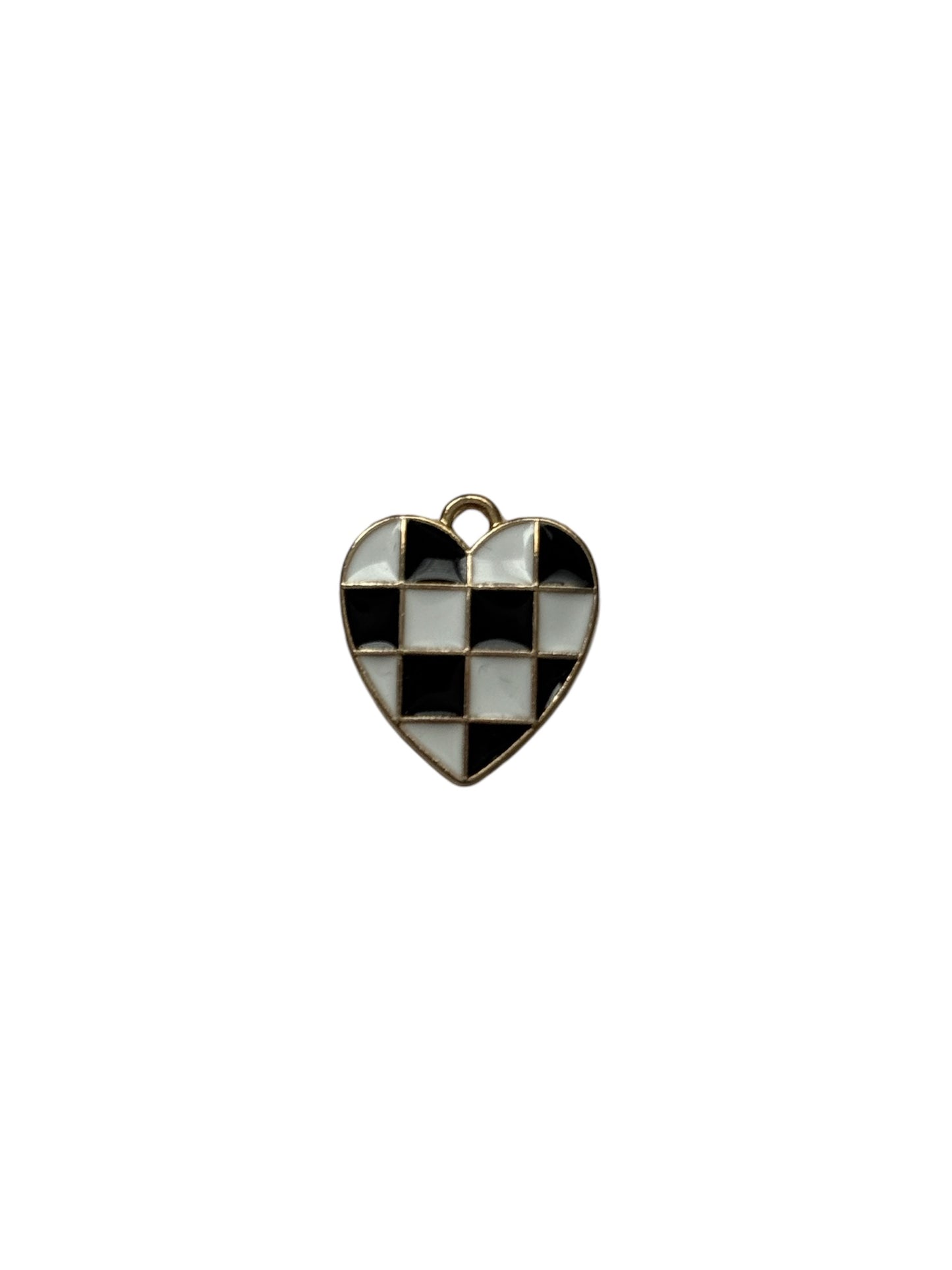 Big Checker Heart Charm