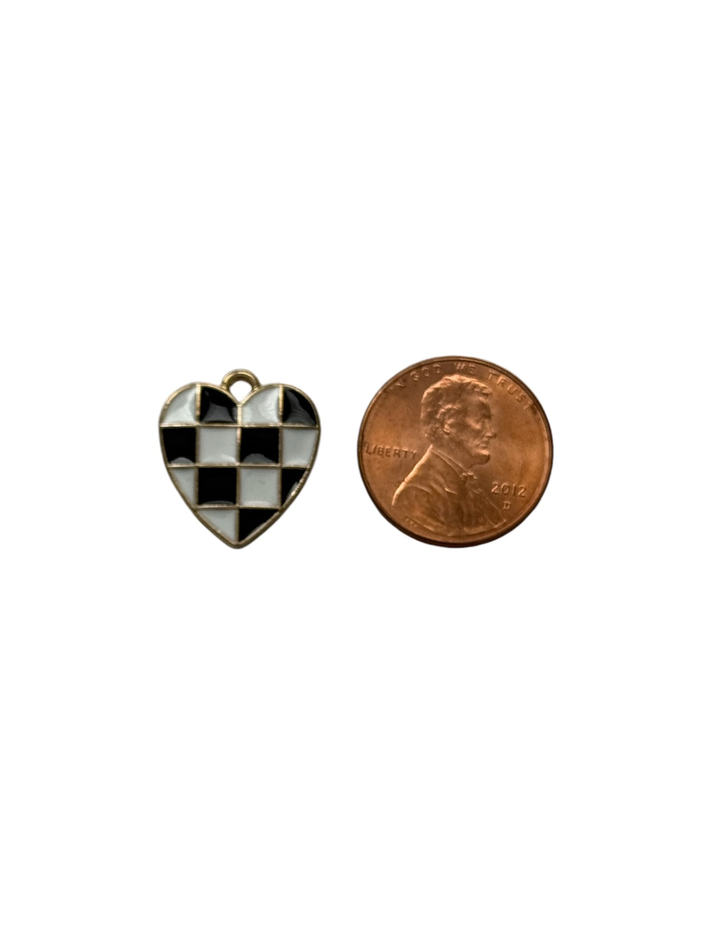 Big Checker Heart Charm