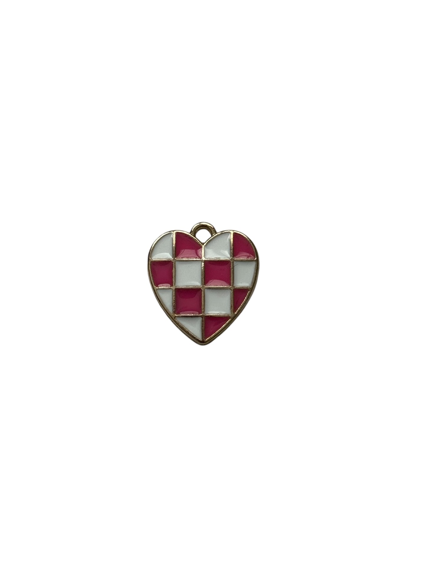 Big Checker Heart Charm