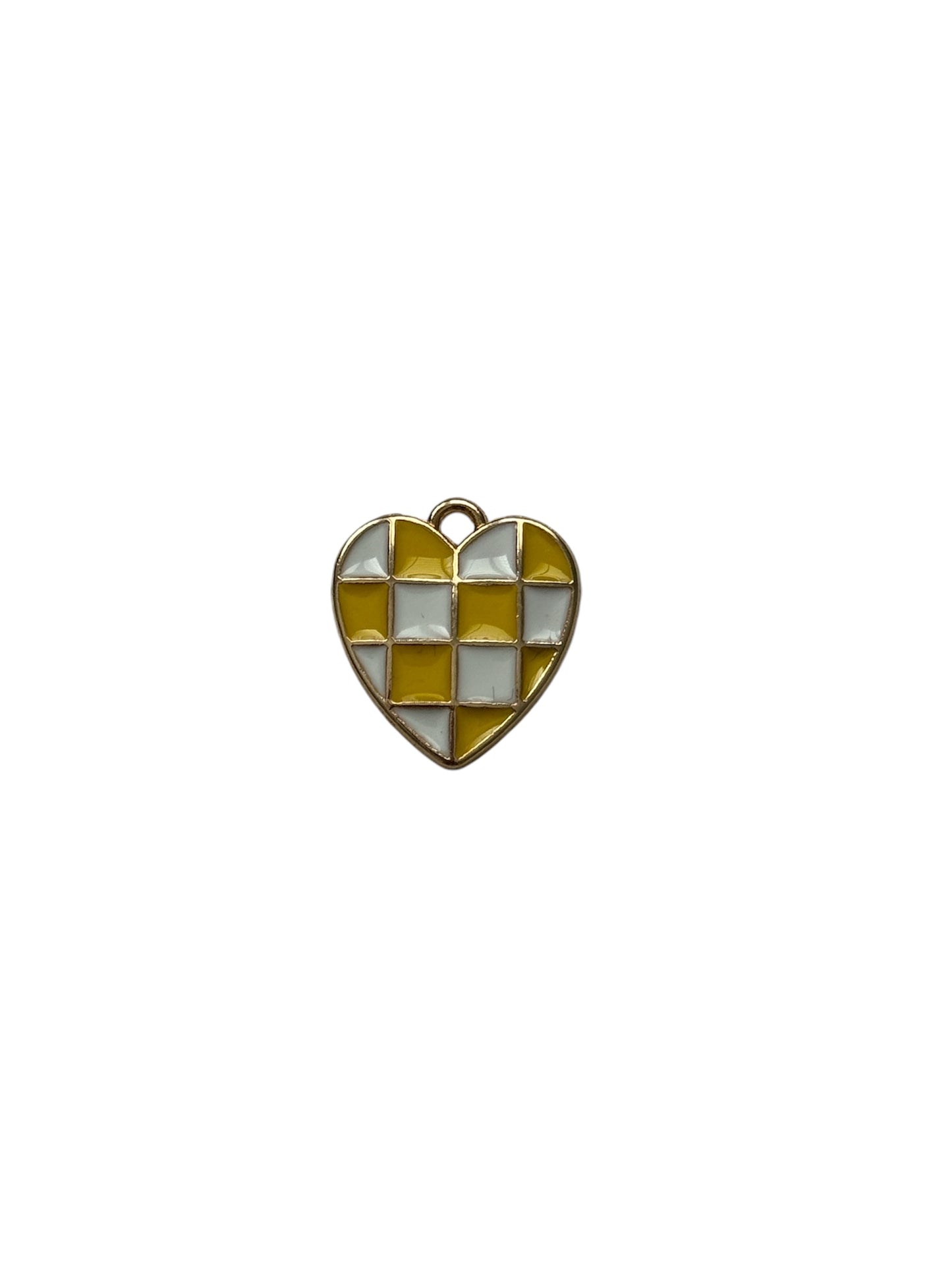 Big Checker Heart Charm