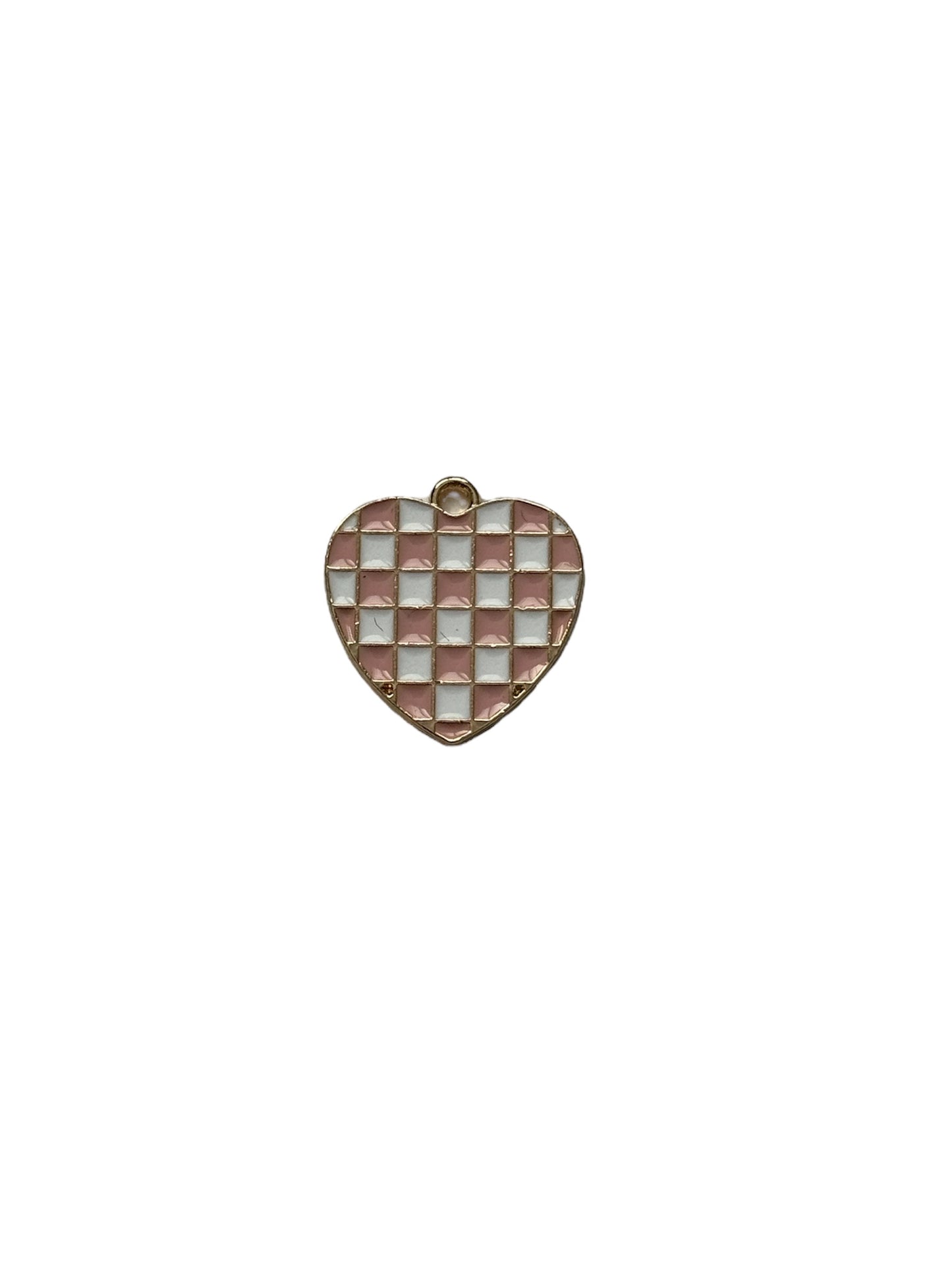 Small Checker Heart Charm