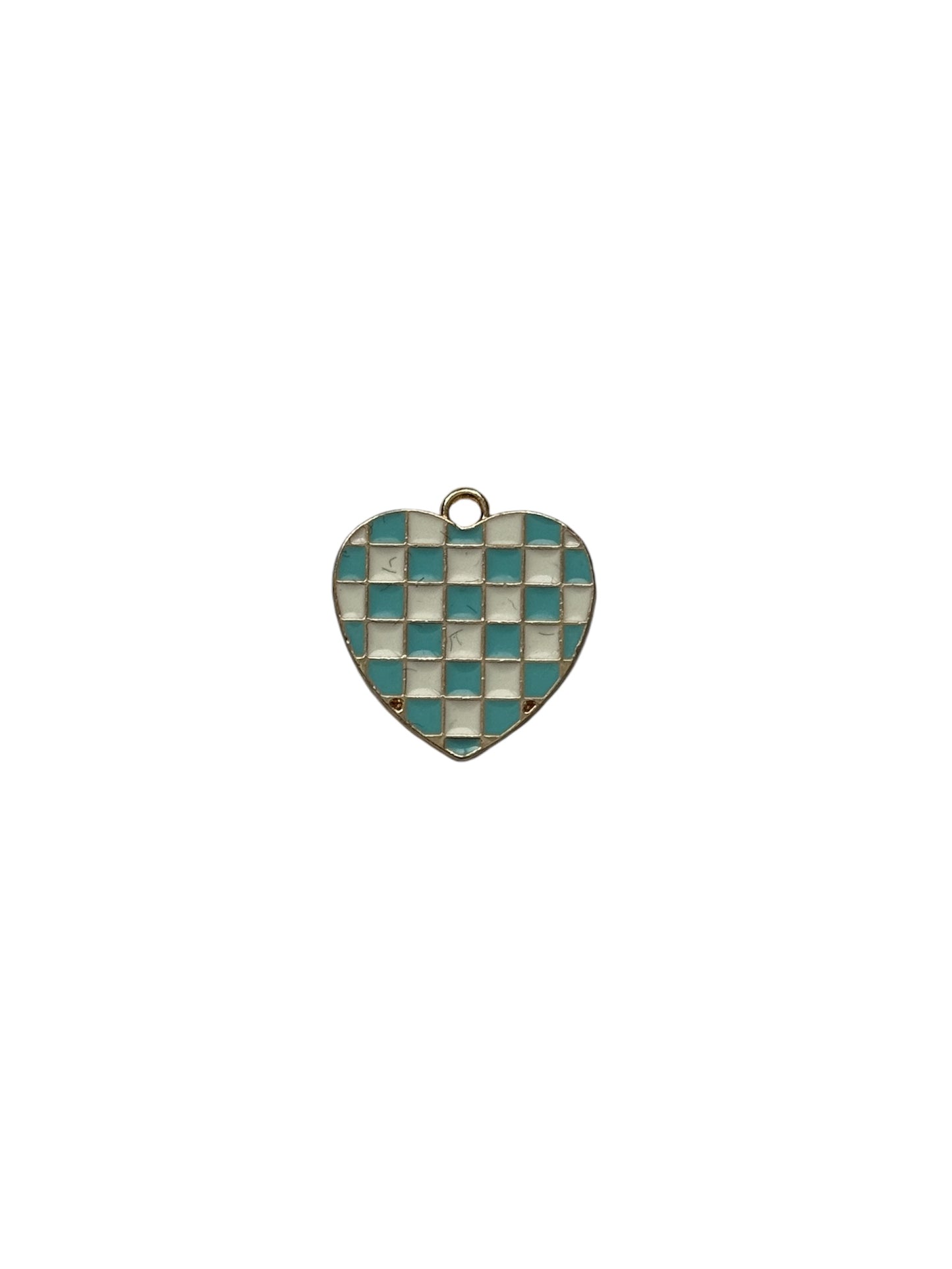 Small Checker Heart Charm