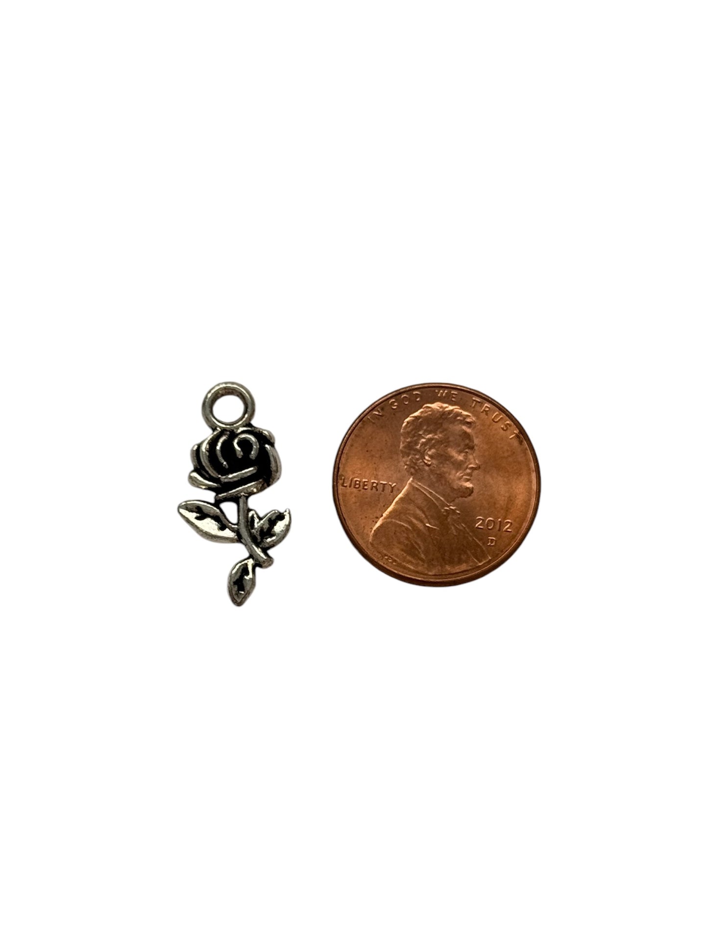 Silver Rose Charm