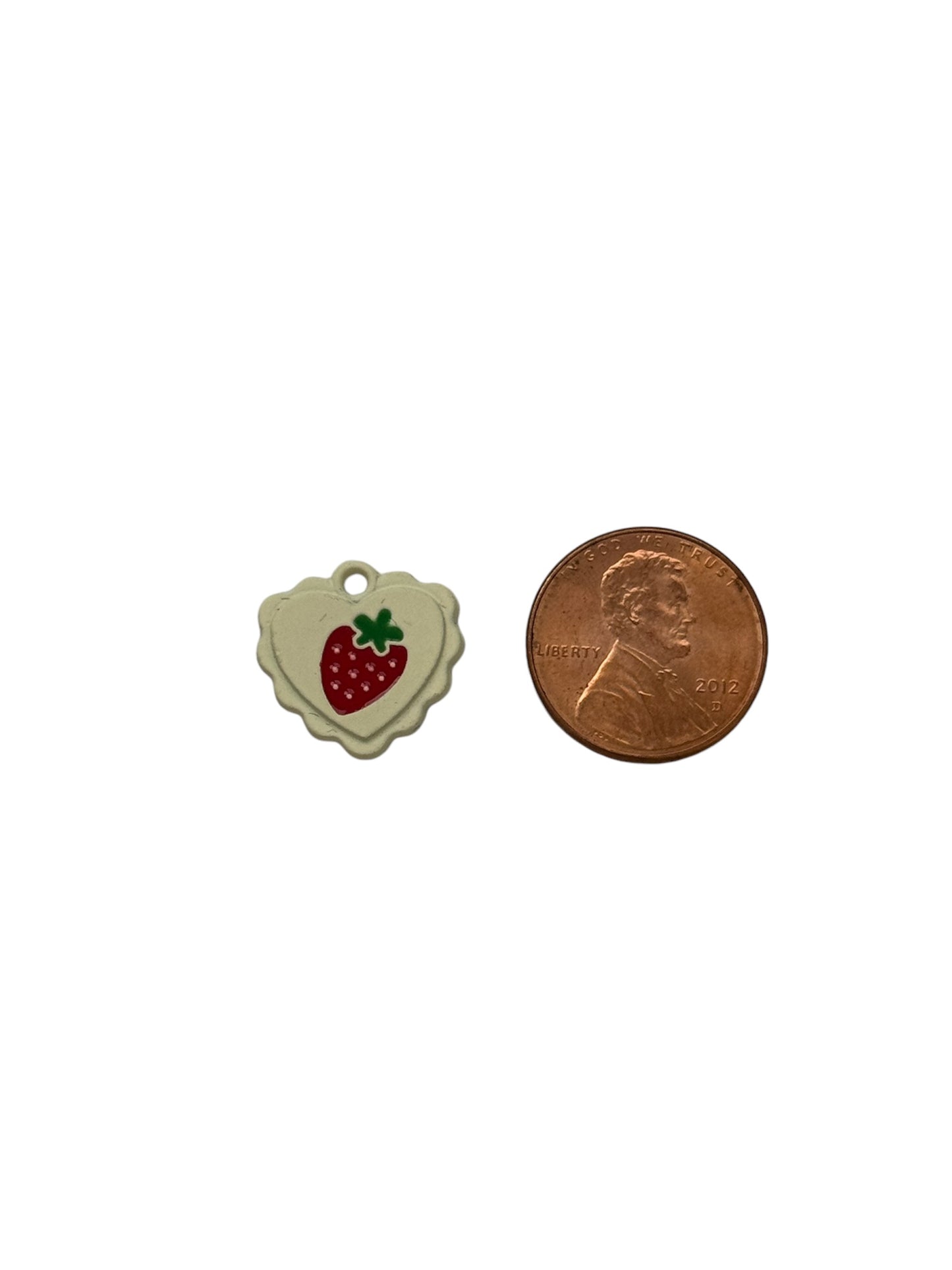 Scalloped Strawberry Heart Charm