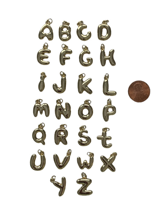 Gold Bubble Letter Charms