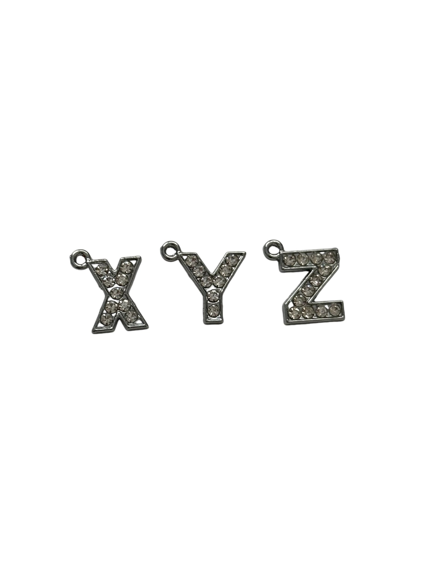 Silver Sparkly Letter Charm