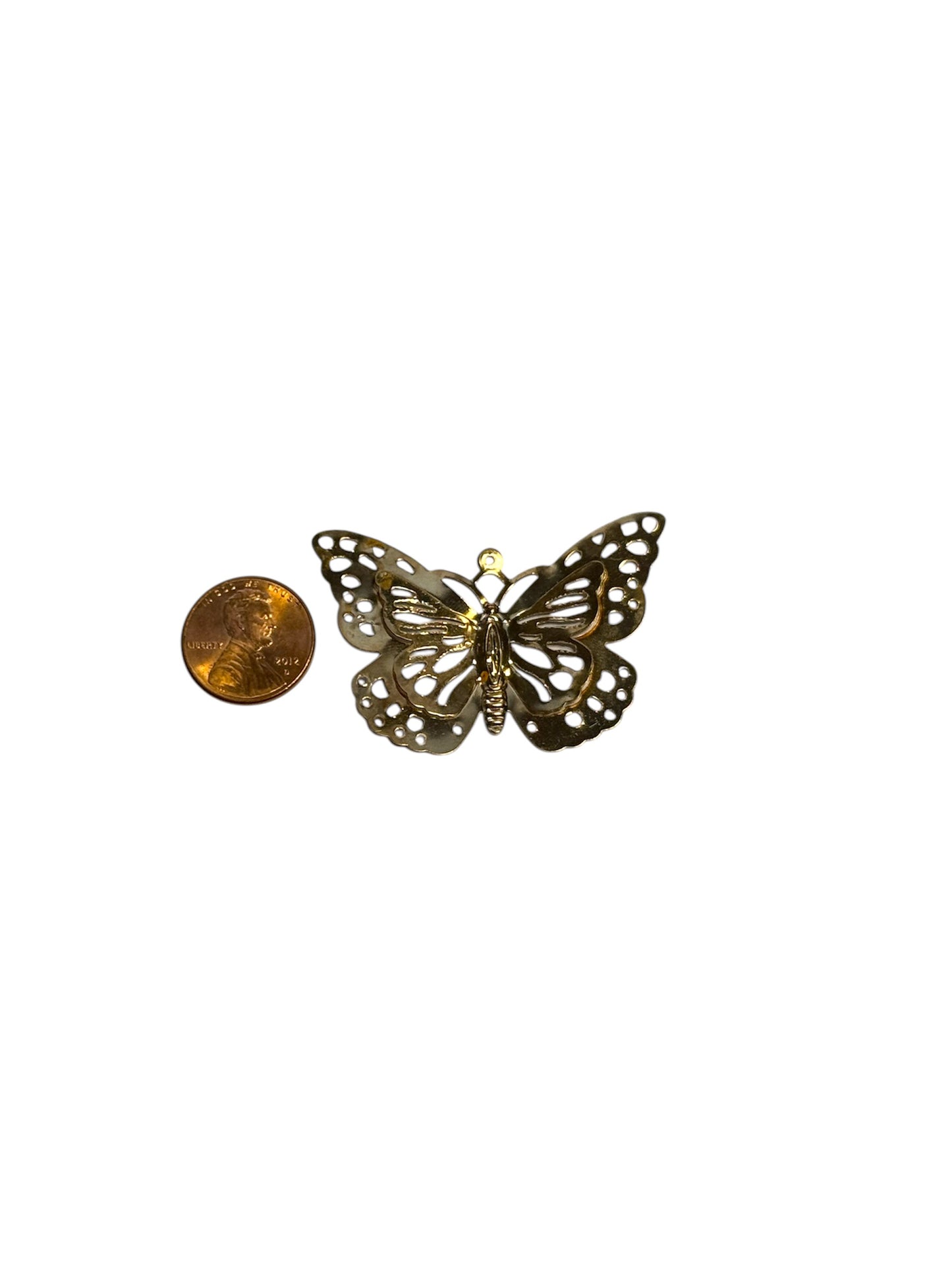 Large Gold Butterfly Charm