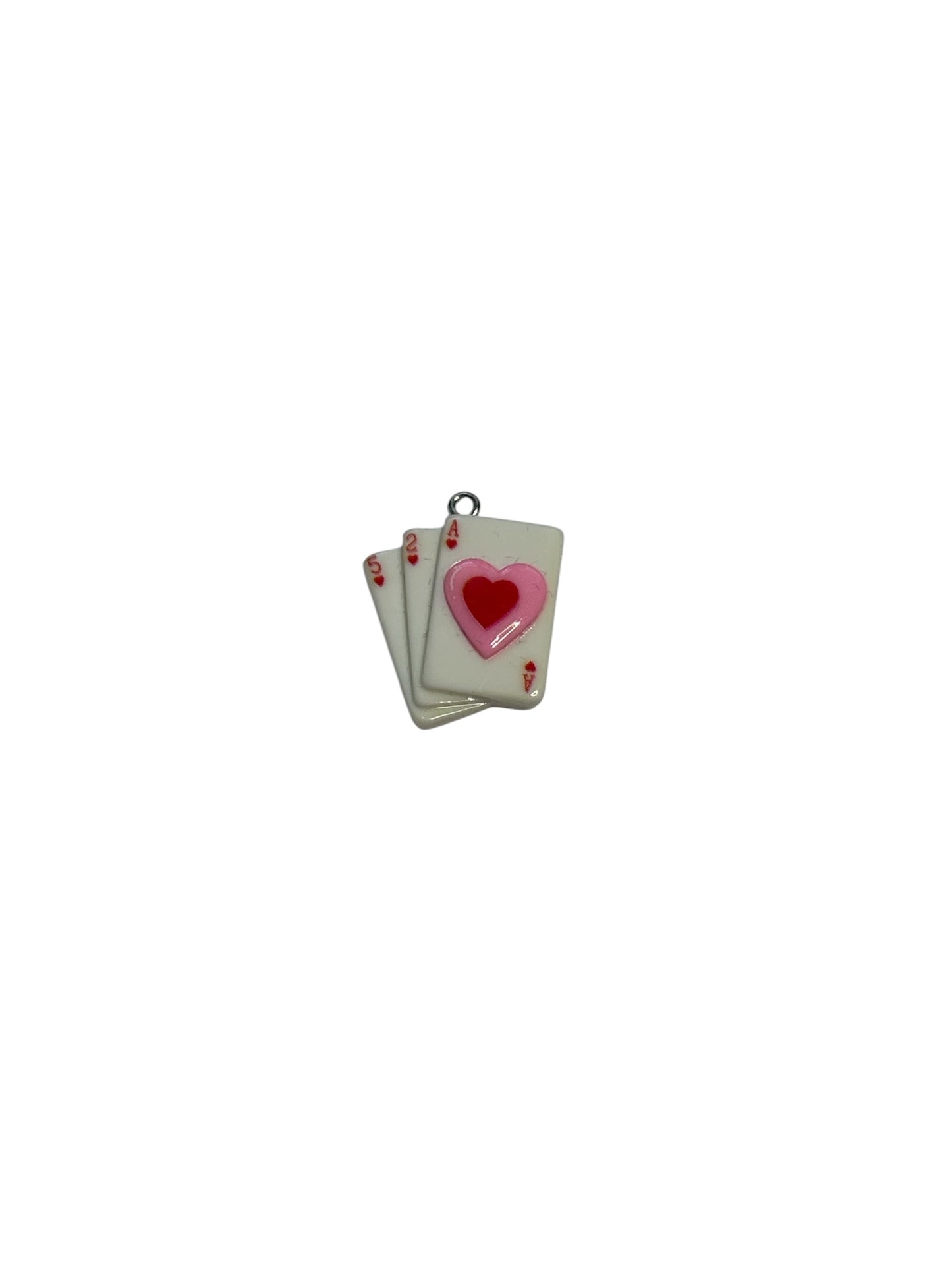 Pink Playing Cards Charm