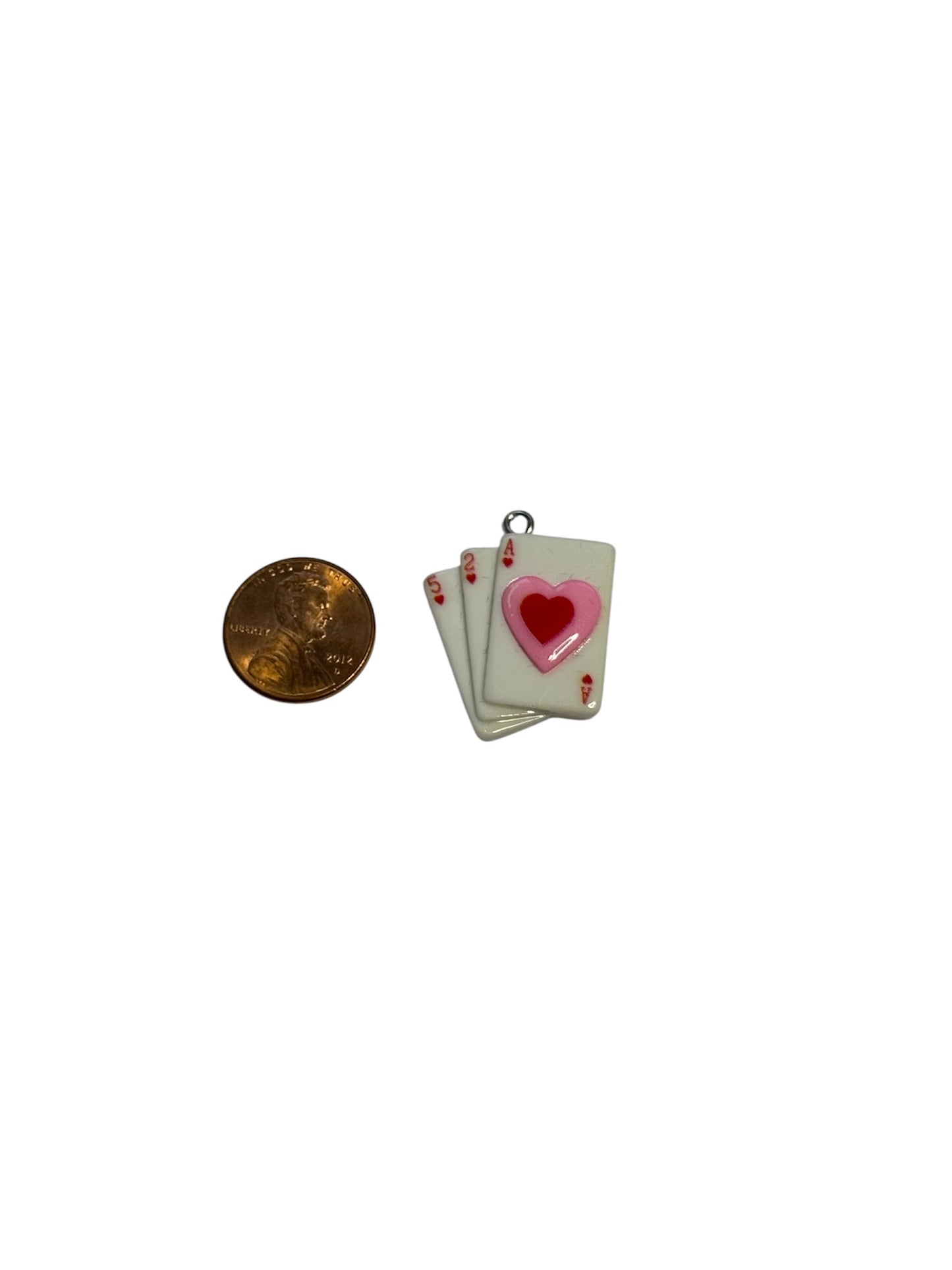 Pink Playing Cards Charm