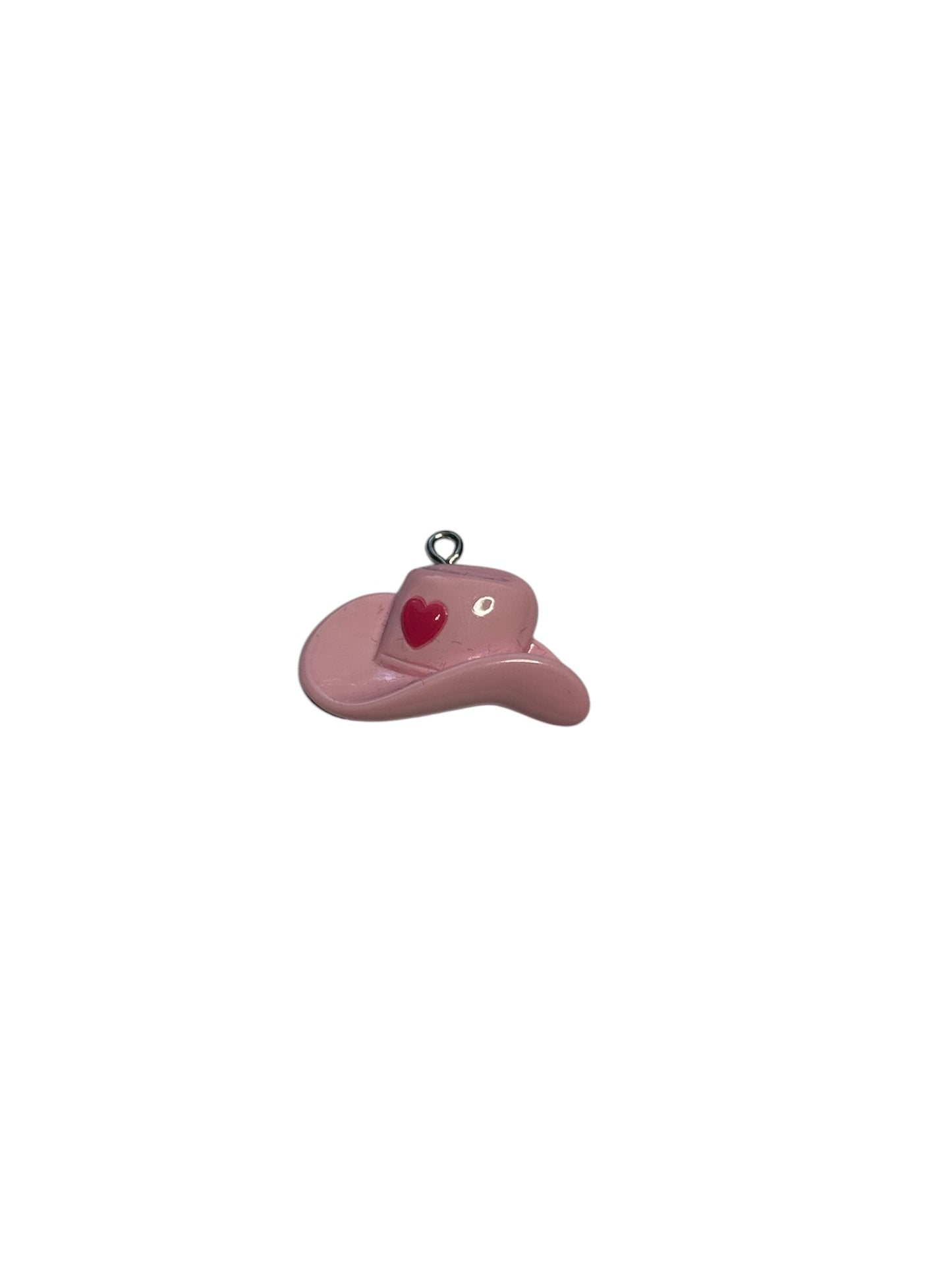 Pink Heart Cowgirl Hat Charm