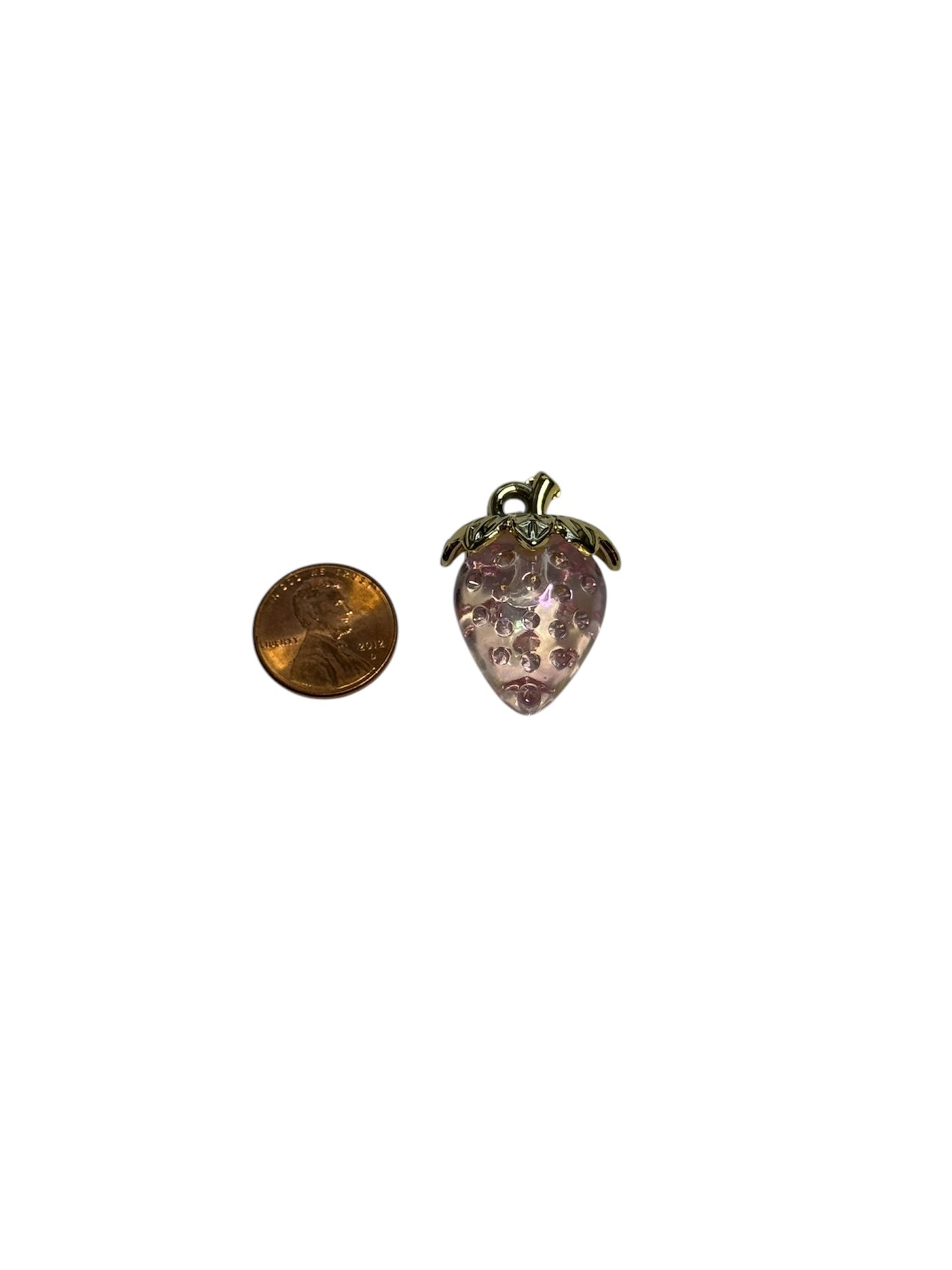 Pink Acrylic Strawberry Charm