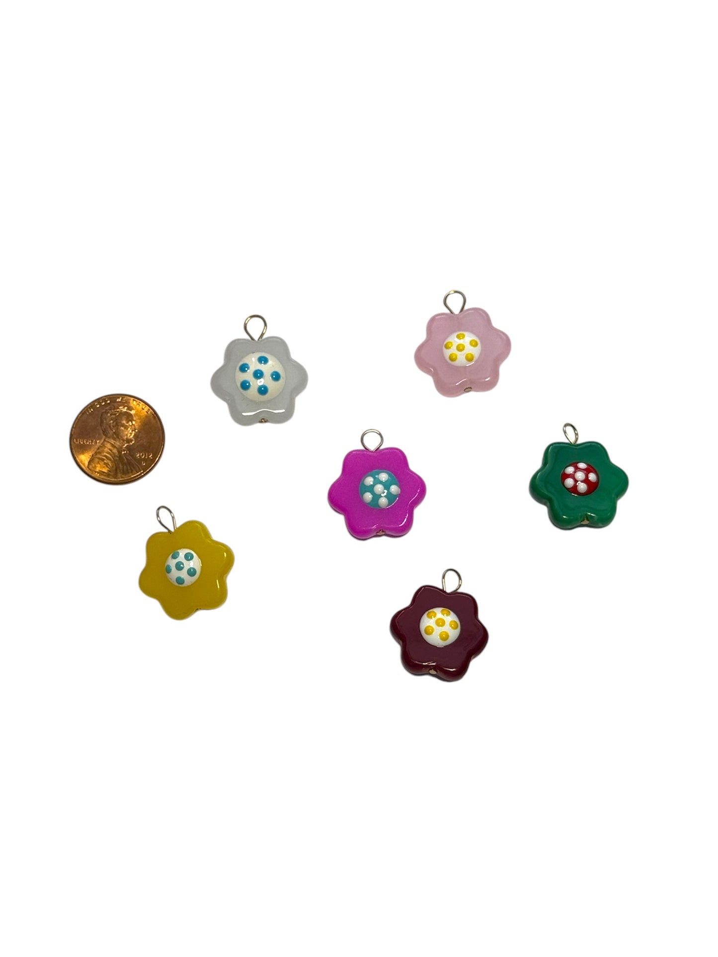 Polka Dot Flower Charm