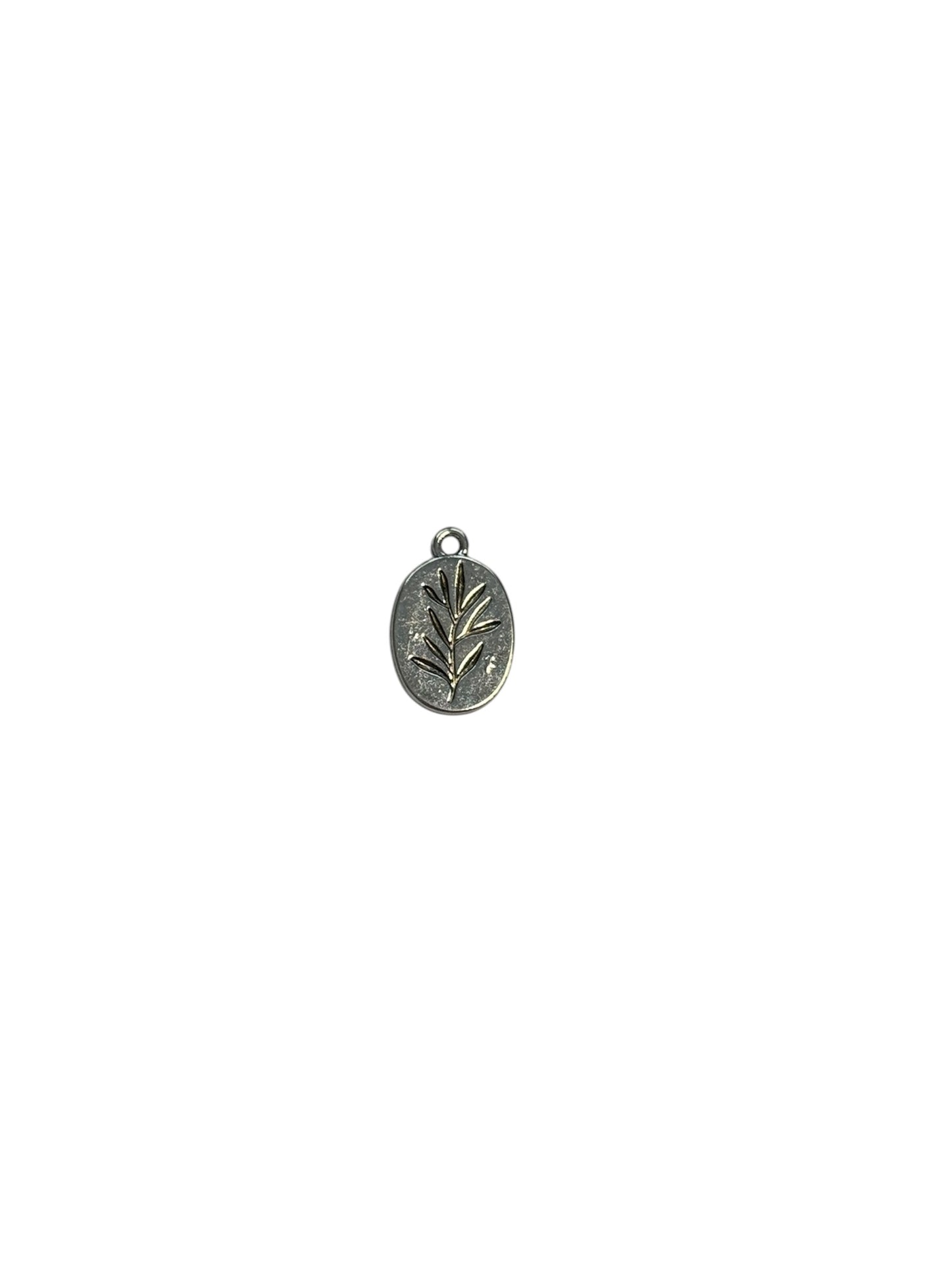 Silver Leaf Imprint Charm