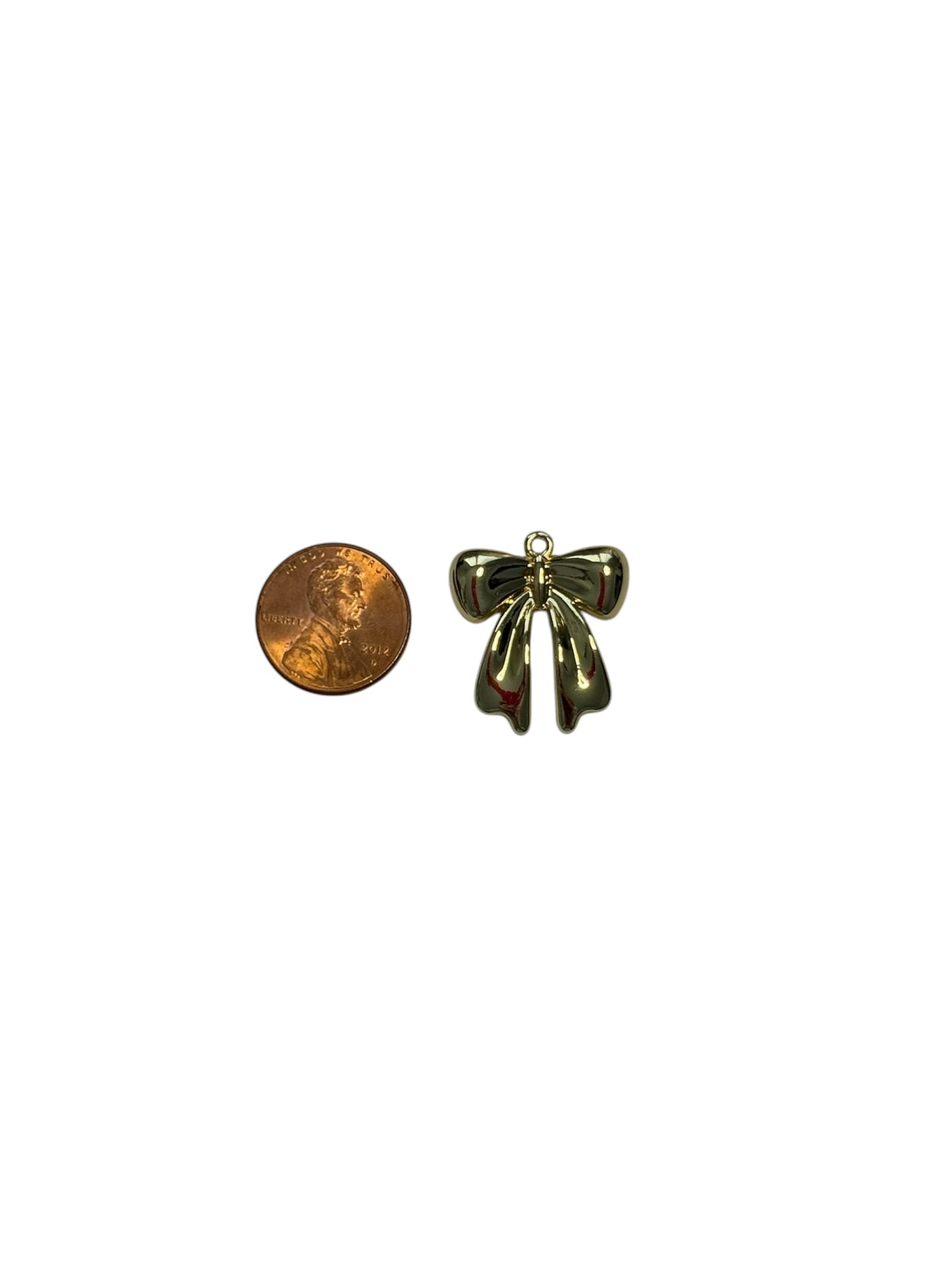 Gold Puffy Bow Charm