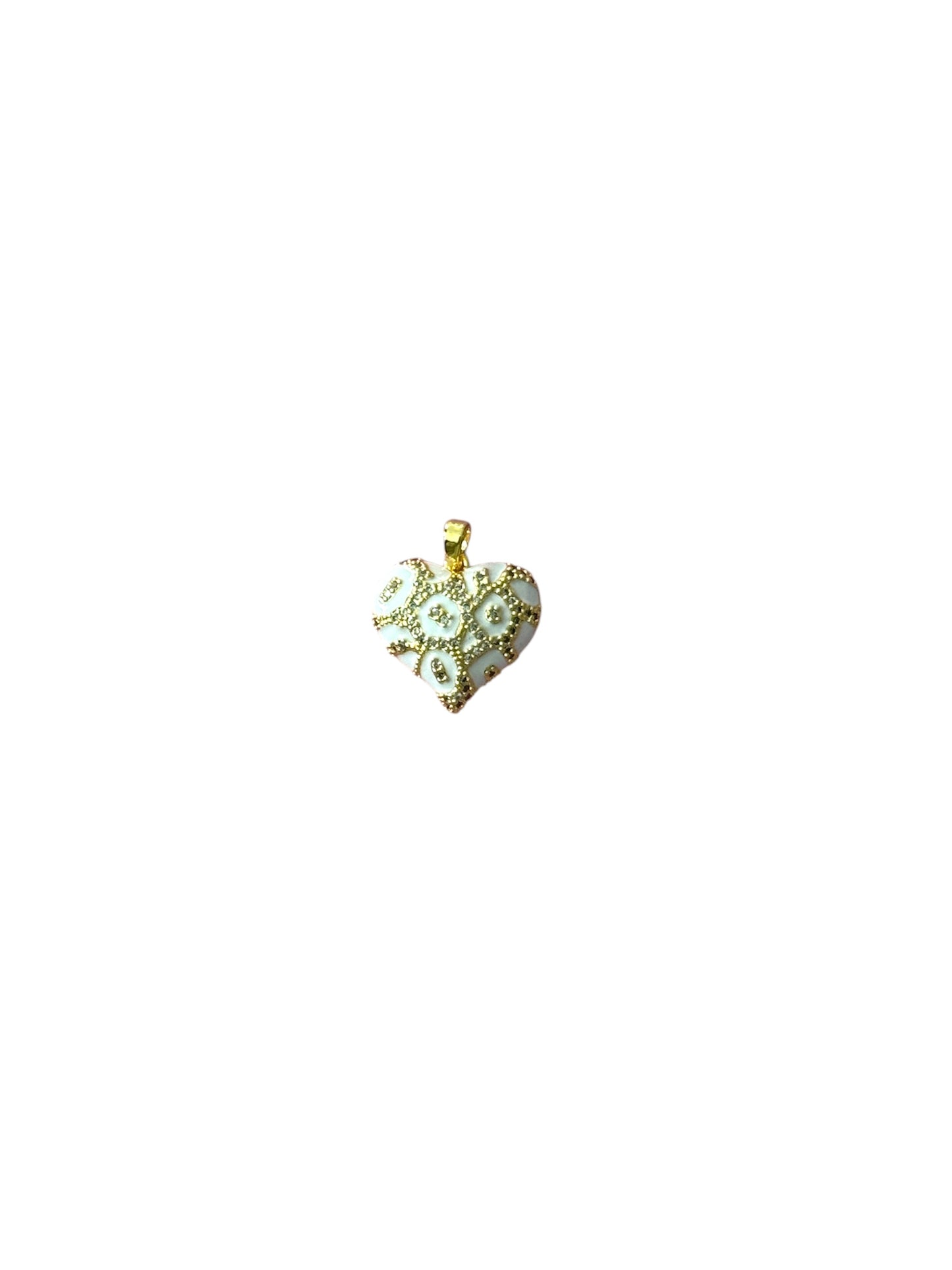 Gold Cheetah Heart Charm